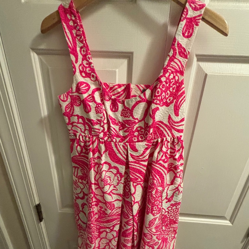 NWOT Anthropologie Vanessa Virginia Pink & White Sleeveless Dress w/Pockets